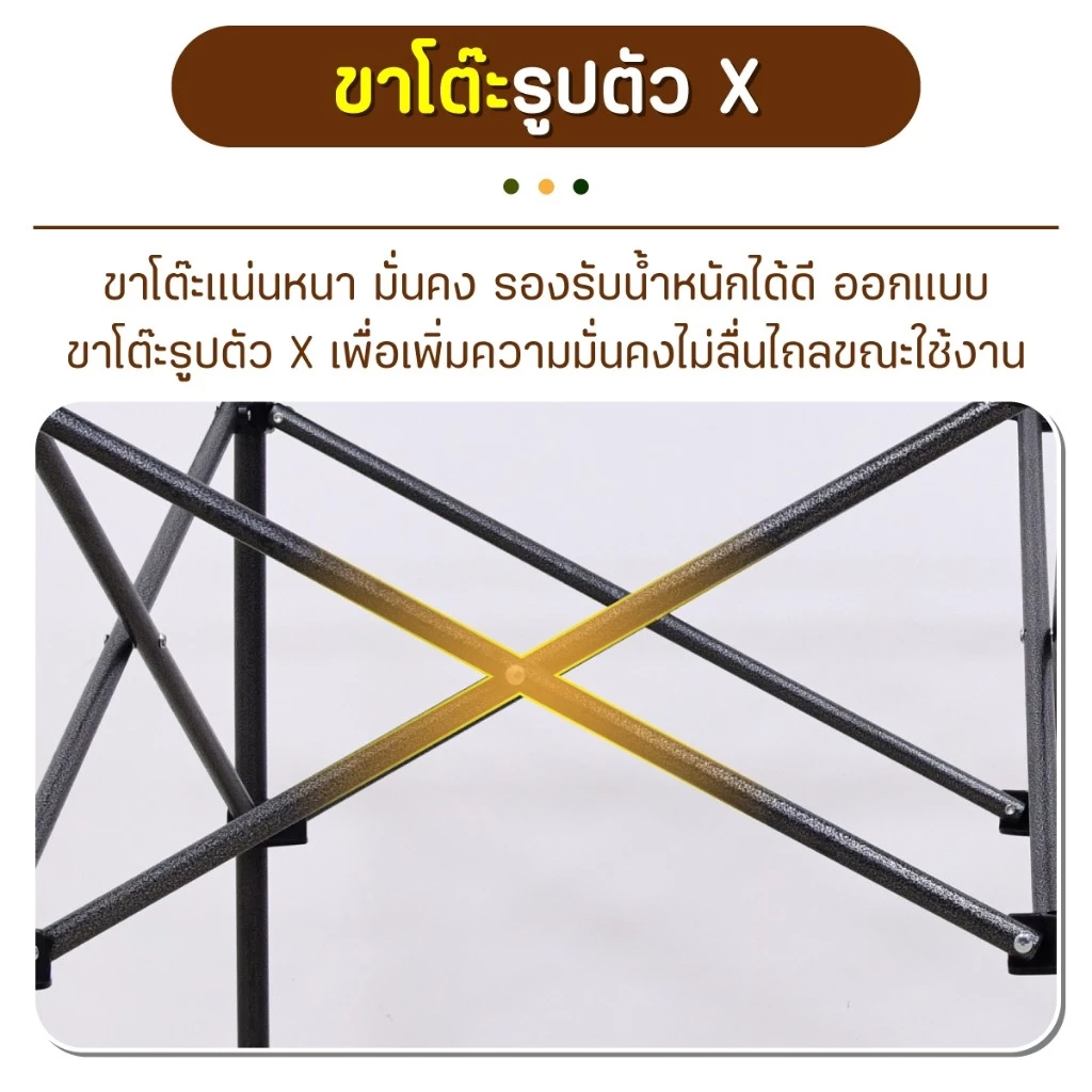 ACE Folding table โต๊ะแคมป์ปิ้ง รุ่น TSD-53 โต๊ธอเนกประสงค์ แบบพกพา หน้าโต๊ะคละแบบ มี 2 สีให้เลือก thumbnail 7