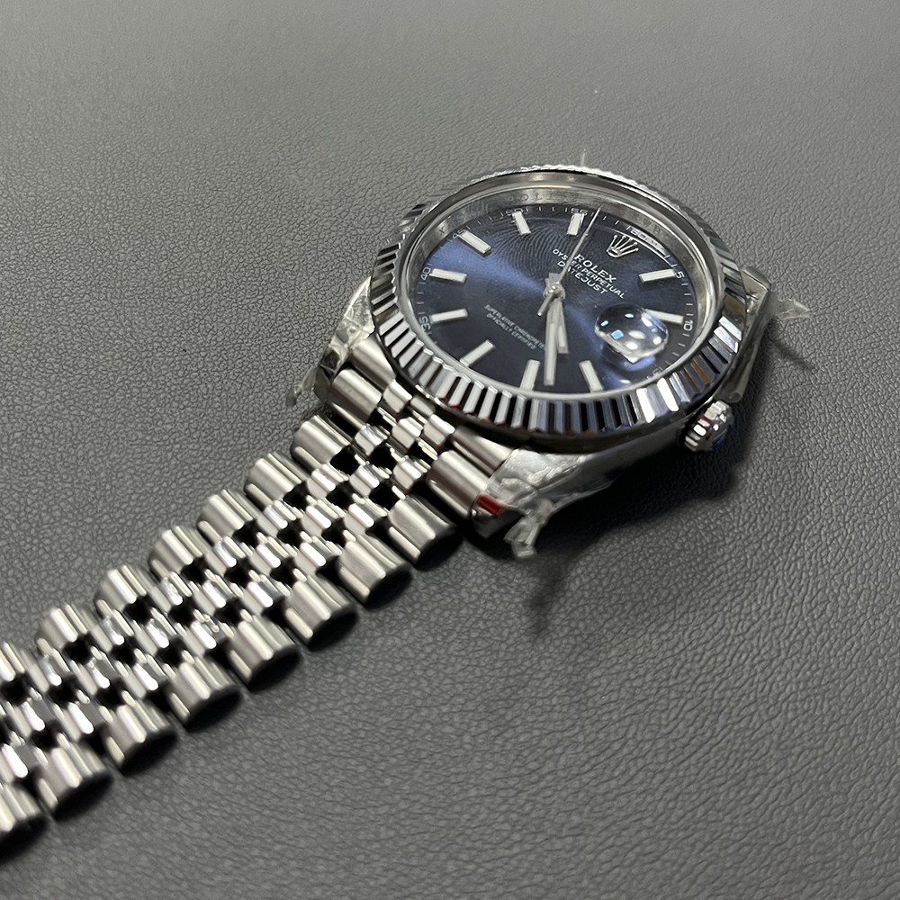 สาย 21 มม. สําหรับสาย Rolex Datejust 41 126334 สร้อยข้อมือสายนาฬิกา Jubilee เหล็กสีเงิน