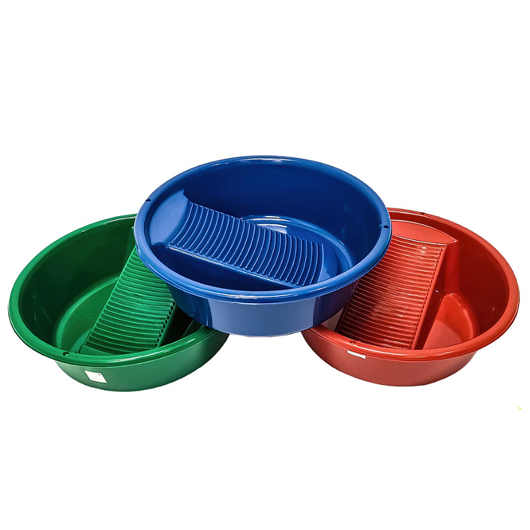 กะละมังพร้อมกระดานซักผ้า สีเข้ม (ยี่ห้อวัฒนา รุ่น 613M) ขนาด  42 x13cm กะละมังซักผ้า อ่างสำหรับซักผ้า กะลังมังสีเข้ม