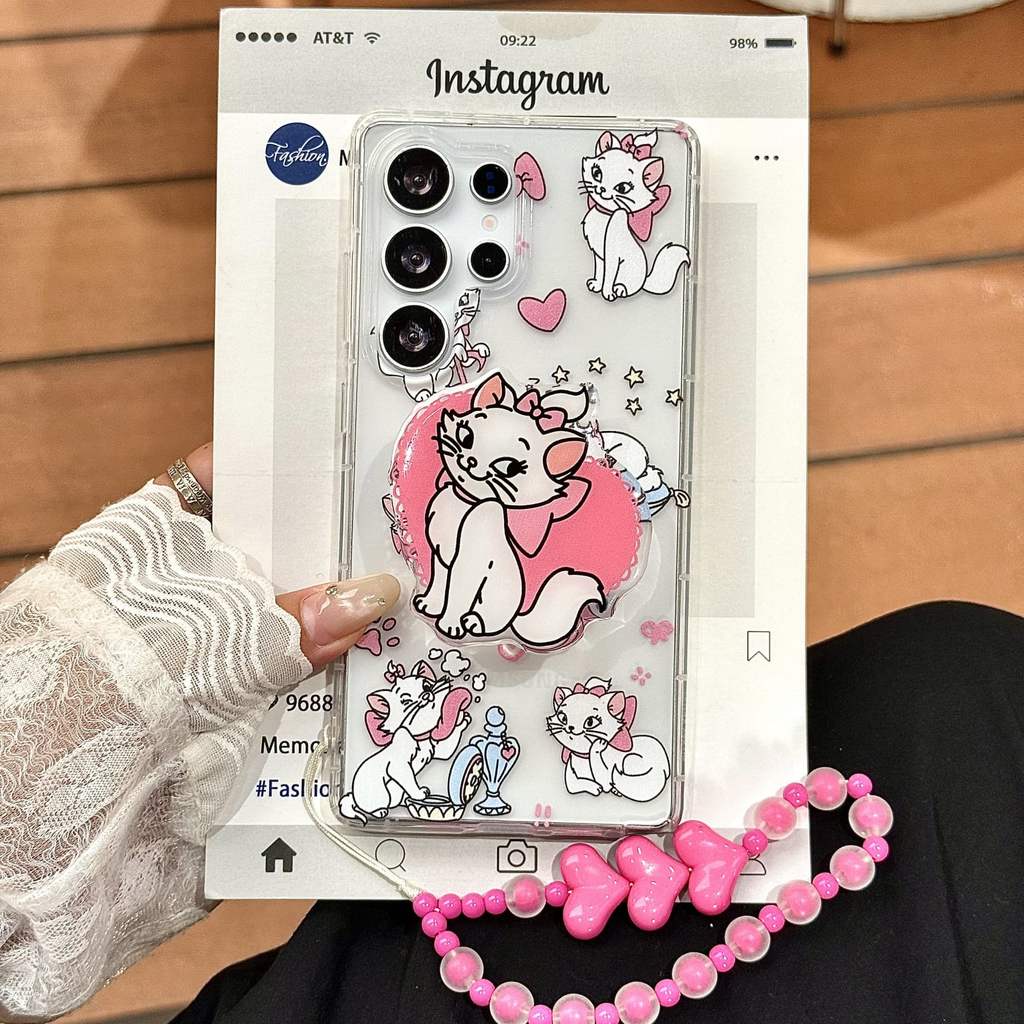 การ์ตูน น่ารัก The Aristocats วงเล็บ สร้อยข้อมือ เคส Samsung Galaxy S26 Ultra S25FE S25 Ultra S24 Ultra S24FE S26Plus S25Plus S24Plus S23 Ultra S23Plus S23FE S22 Ultra S22Plus S21 Ultra S21Plus S21FE Note20 Ultra Note10 Plus Case โปร่งใส ป้องกันการตก เคส