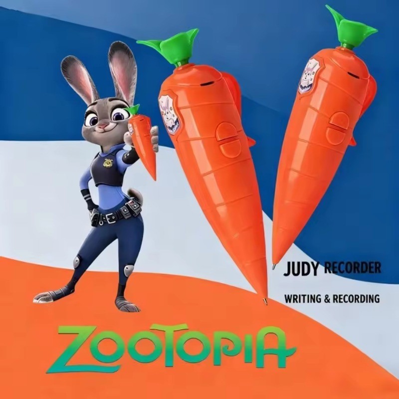 Animal 2 Bunny Judy Carrot 2-in-1 Voice Recorder ปากกาลูกลื่น 60-Second Recording Friends Birthday