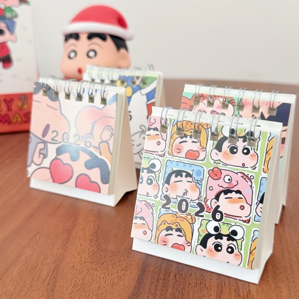 ปฏิทินจิ๋ว ปฏิทินจิ๋ว 2026 2026ปฏิทินตั้งโต๊ะขนาดเล็ก Crayon Shin-Chan ใหม่ปฏิทินขนาดเล็กการ์ตูนมูลค