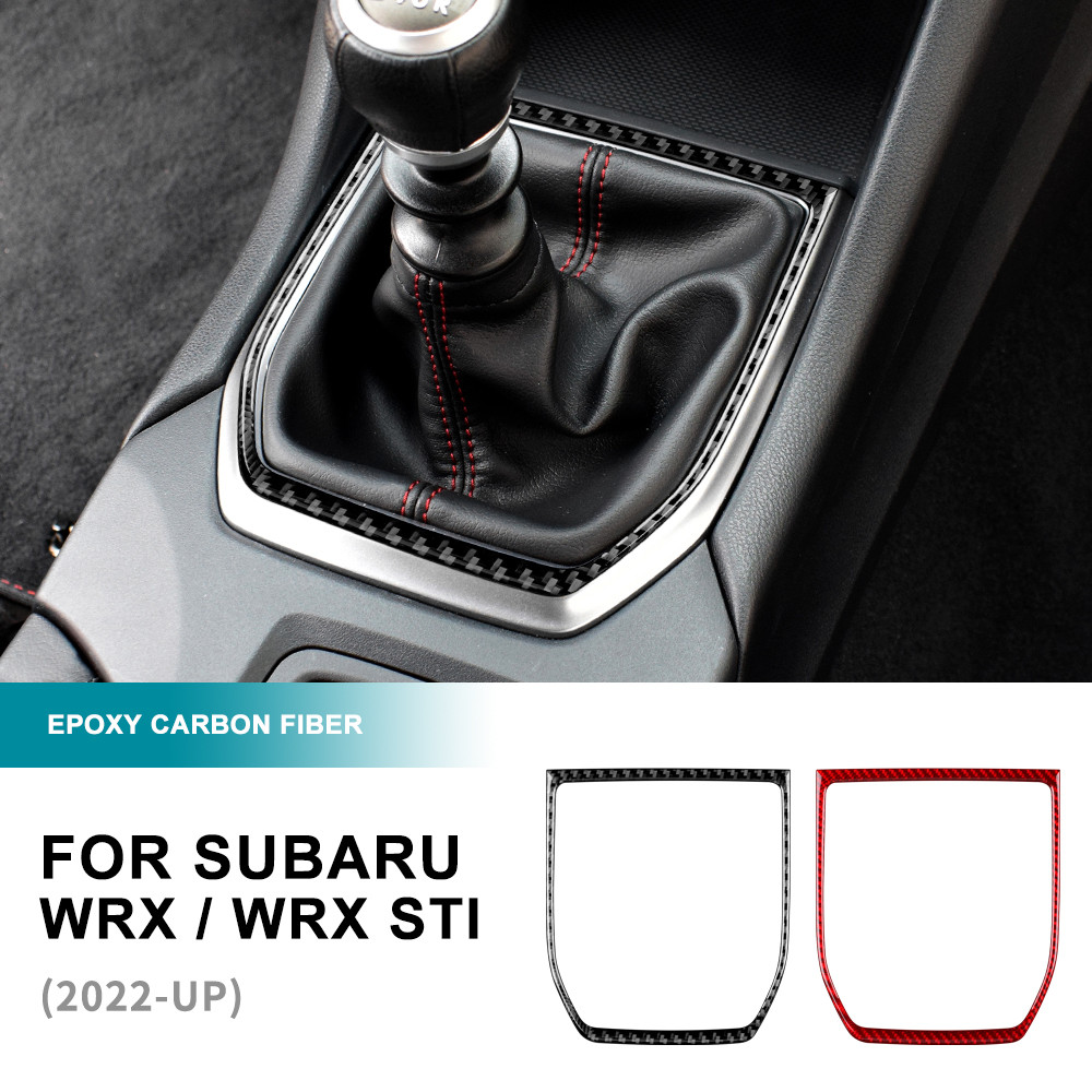 สําหรับ Subaru WRX WRX STI 2022-2025 เกียร์ Shift Knob Housing คาร์บอนไฟเบอร์การปรับเปลี่ยนภายในอะไห