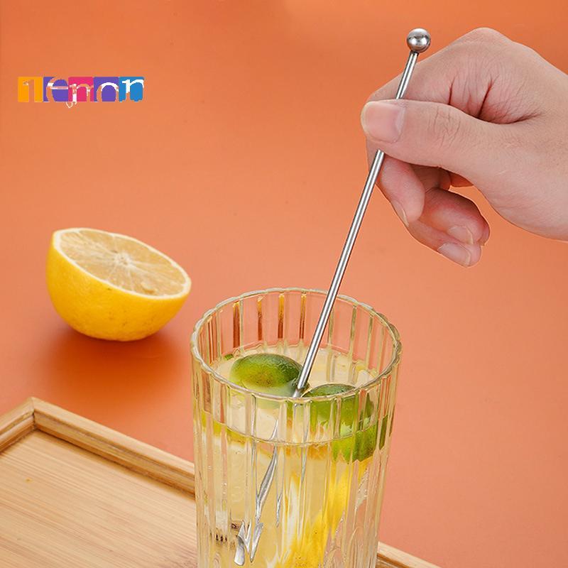 [Lemon] 304 สแตนเลสสตีลกาแฟกวนแท่งบาร์น้ําผลไม้Rioค็อกเทลCreative Mixer StickแชมเปญSwizzle Sticksใหม