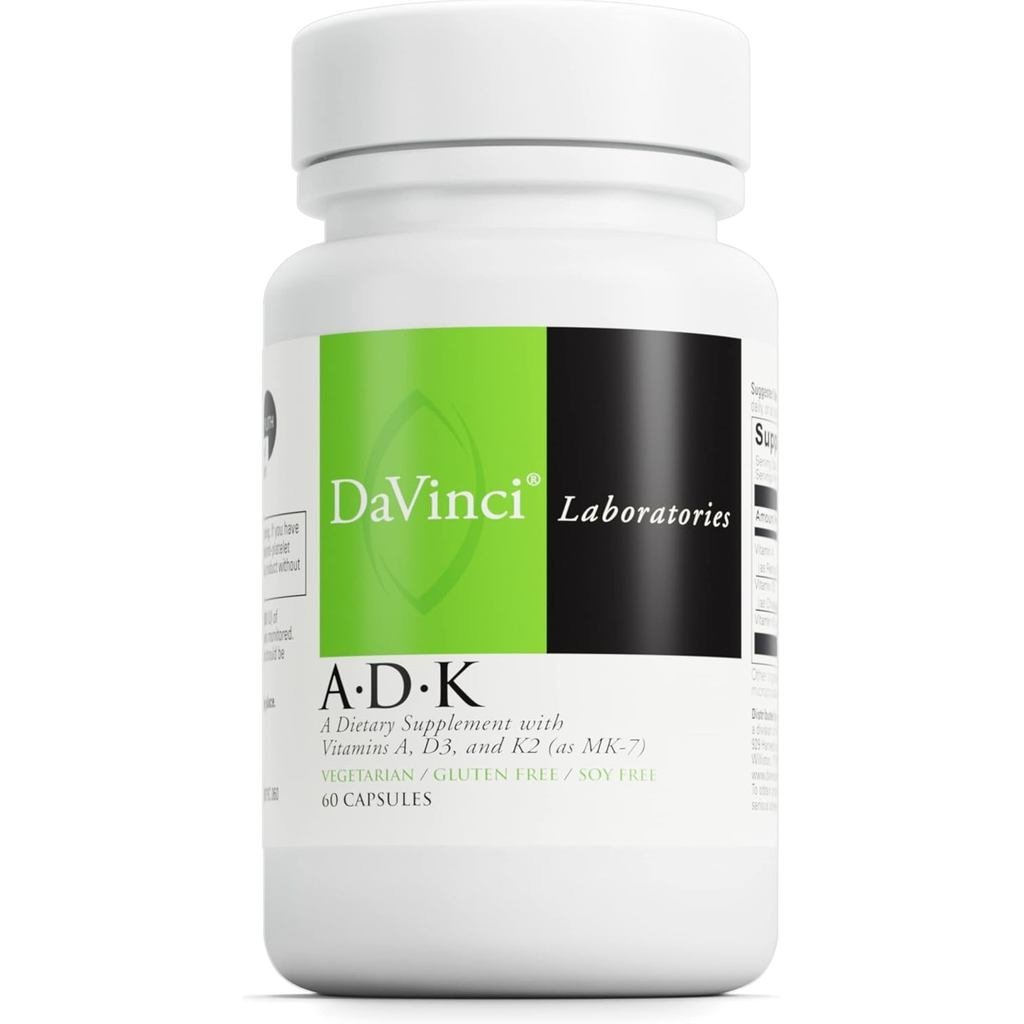 DaVinci Labs ADK - ช่วยรองรับกระดูก หัวใจ & Immune Health* - ผลิตภัณฑ์เสริมอาหารวิตามิน A, D3 & K2 (
