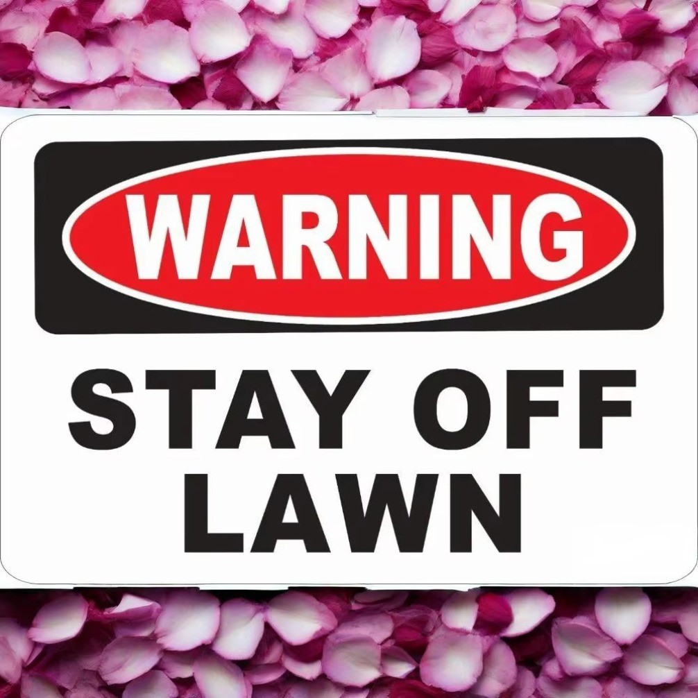 CIFbuy ตลกคําเตือน Stay Off สนามหญ้าป้ายโลหะความปลอดภัยกลางแจ้ง Plaque อลูมิเนียม Novelty Decor