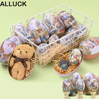 ALLUCK Easter Bunny Egg Tin Box,โลหะพิมพ์ไข่รูปร่างบรรจุภัณฑ…