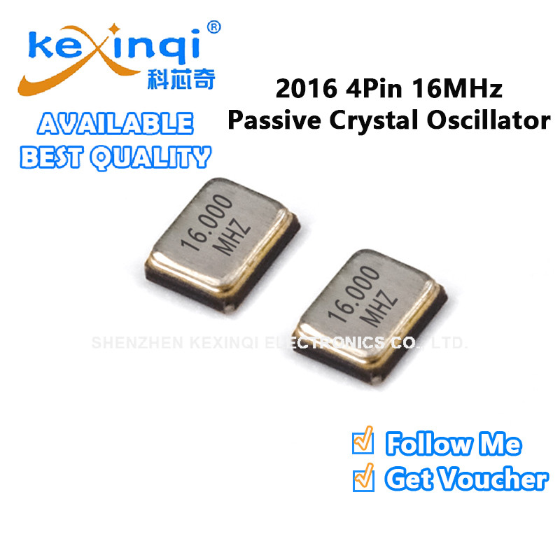 (1-10 ชิ้น) 2016 16MHz Passive Crystal Oscilator 4Pin 20*16 มม.ควอตซ์ Resonator