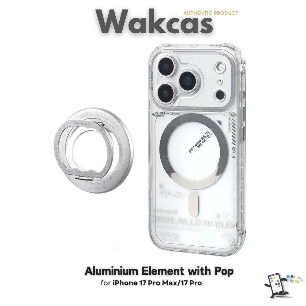 Wakcas Aluminium Element Magnetic with Pop เคสสำหรับ iPhone 17 Pro Max, iPhone 17 Pro และ iPhone 17