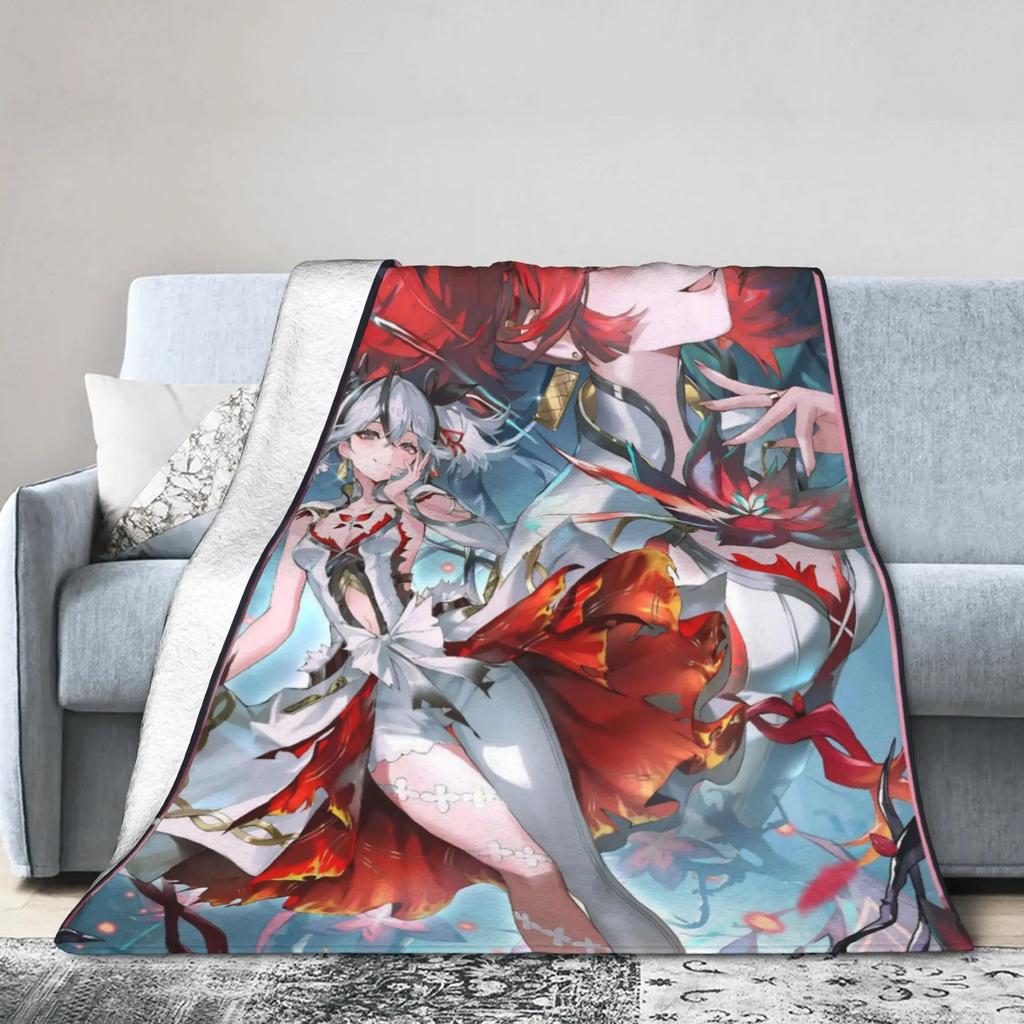 ผ้าห่มขนสัตว์ Wuthering Waves WuWa Camellya ผ้าห่มการ์ตูนเกมอนิเมะ ขนาด 150x125 ซม. นุ่มสบาย เหมาะสำ