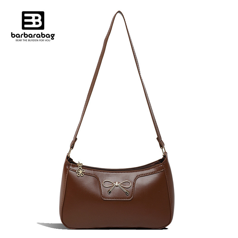 (พร้อมส่ง) กระเป๋าถือ หนังพียู กระเป๋าสะพ่ายไหล่ ผู้หญิง ติดโบว์ PU Leather Shoulder Bag