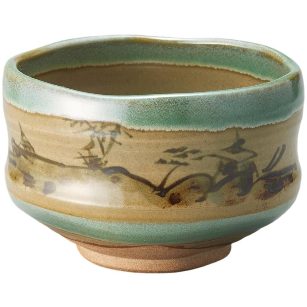 Ale-net Matcha Bowl 12.6×H8.2cm Aoyama Landscape Painting Matcha Bowl Tea Ceremony Tea Utensils Matc
