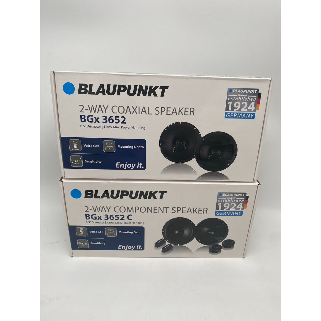 BLAUPUNKTลำโพงเสียงกลางแหลม 6.5 นิ้ว (แกนร่วม/แยกชิ้น) 2 ทาง กำลังขับ 120Watts. BLAUPUNKT รุ่น BGX 3