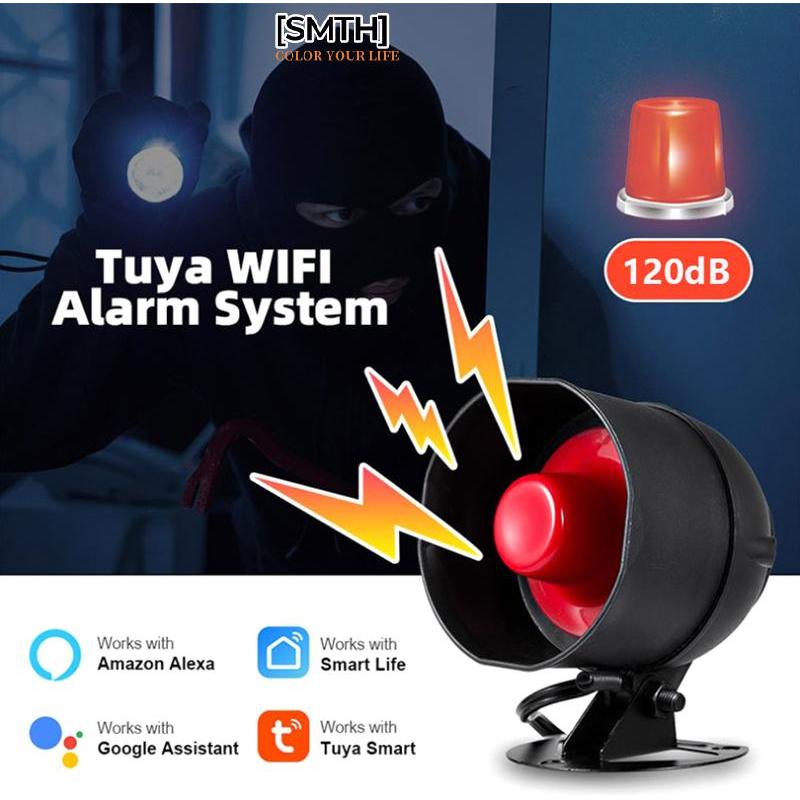 [SMTH] WiFi Siren Alarm System ไร้สายเสียงดัง Alert Siren Kit Smart Life Sirenpatible สําหรับ Home S