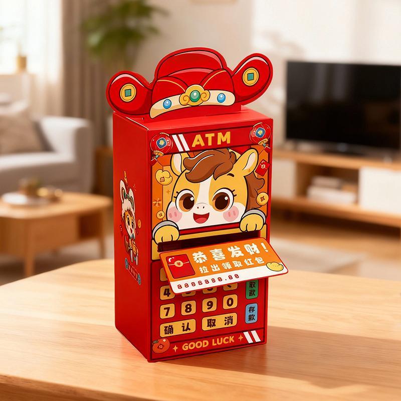 ชั้น 2026ม้าปีเอทีเอ็มซองจดหมายสีแดงปีใหม่พรรคโปรดปรานของขวัญซองจดหมายสีแดงตรุษจีนกระเป๋าสีแดงจันทรคติปีถุงเงิน ชั้น