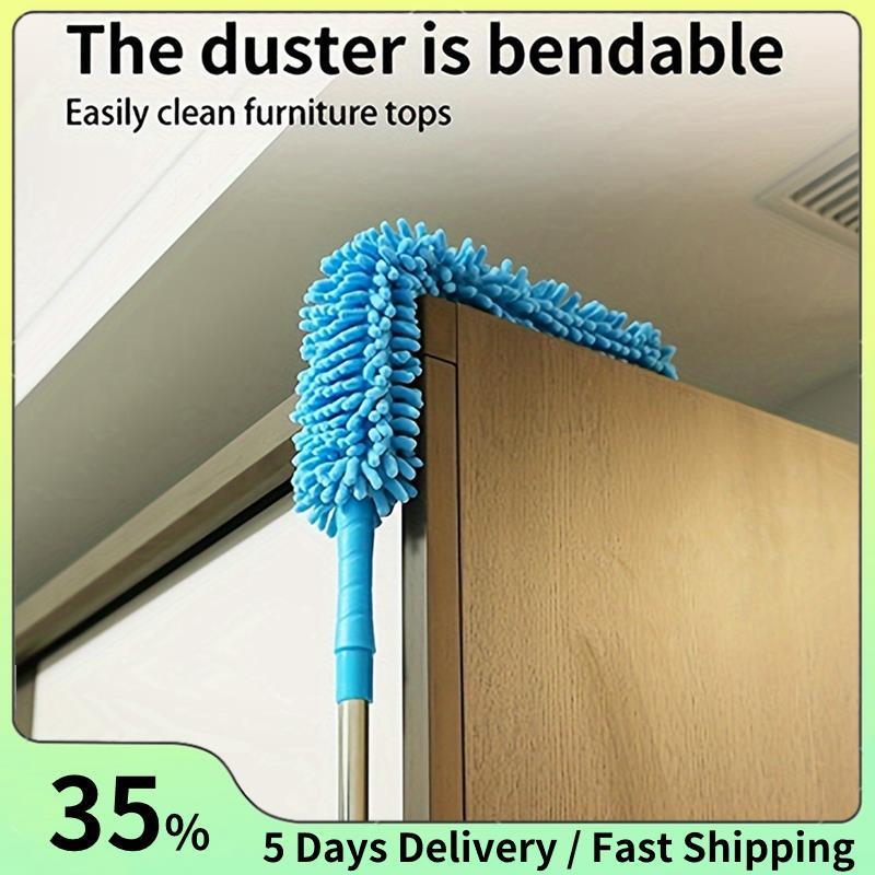 พร้อมเสาขยายยืดหยุ่น Chenille Telescopic Duster Anti-Static Chenille Duster
