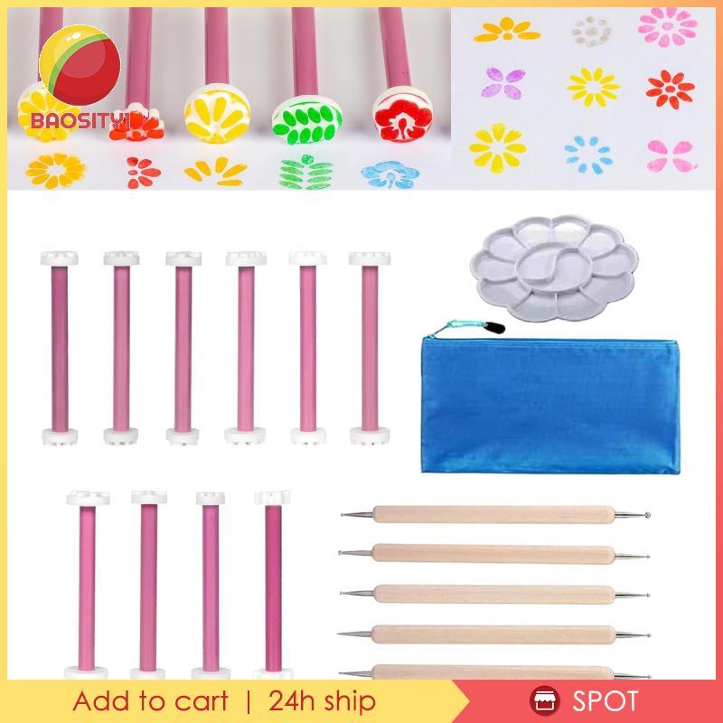 [Baosity1] เครื่องมือกลีบดอกไม้สําหรับ Dot Painting Mandala Dot Art Tool สําหรับหินลายนูน