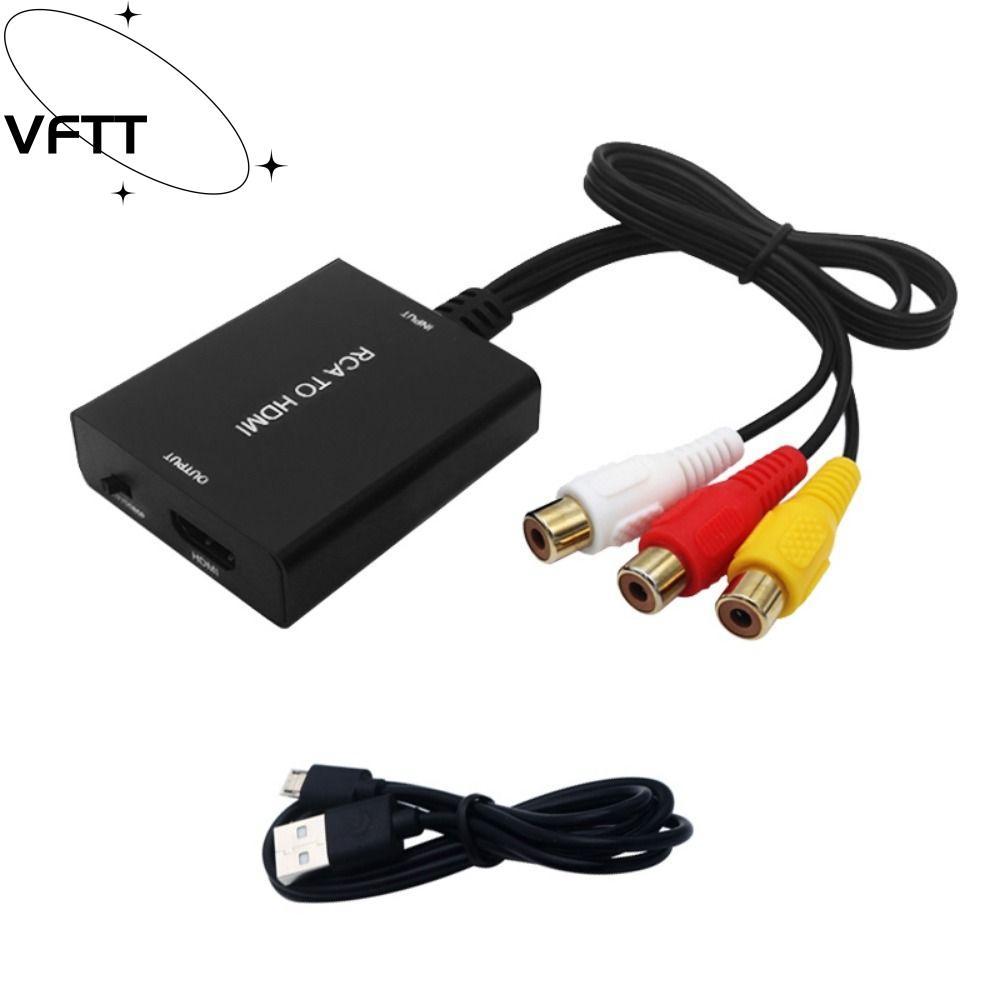 VFTT ตัวแปลง RCA เป็น HDMI ทีวีเกมสําหรับแล็ปท็อปพีซีอะแดปเตอร์ AV CVBS คอมโพสิต