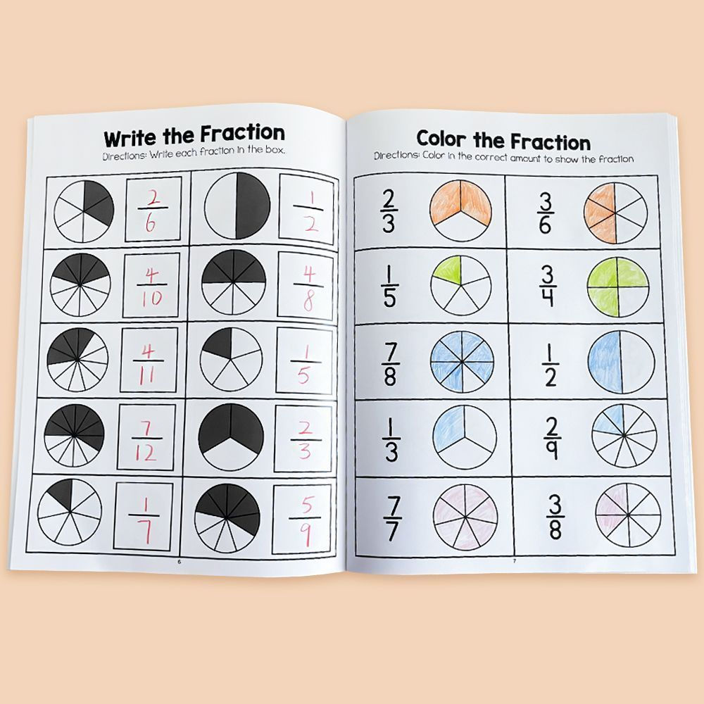 New Product#Elementary School Fraction Introduction Basic Cognitive Practice Book Coloring Book Seco