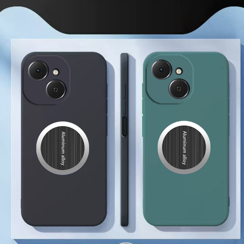 สําหรับ TECNO SPARK 40C 4G / POP 10 Pro ฝาครอบป้องกันป้องกันการหล่นแบบนุ่มพร้อมสติกเกอร์แม่เหล็กโลหะ – โปรปัง