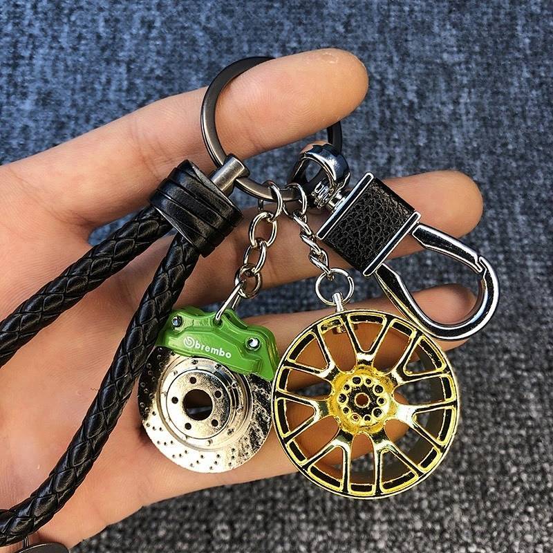 JDW Player Modified Trendy Wheel Hub Brake Disc Caliper Keychain Male and Female Personality Pendant