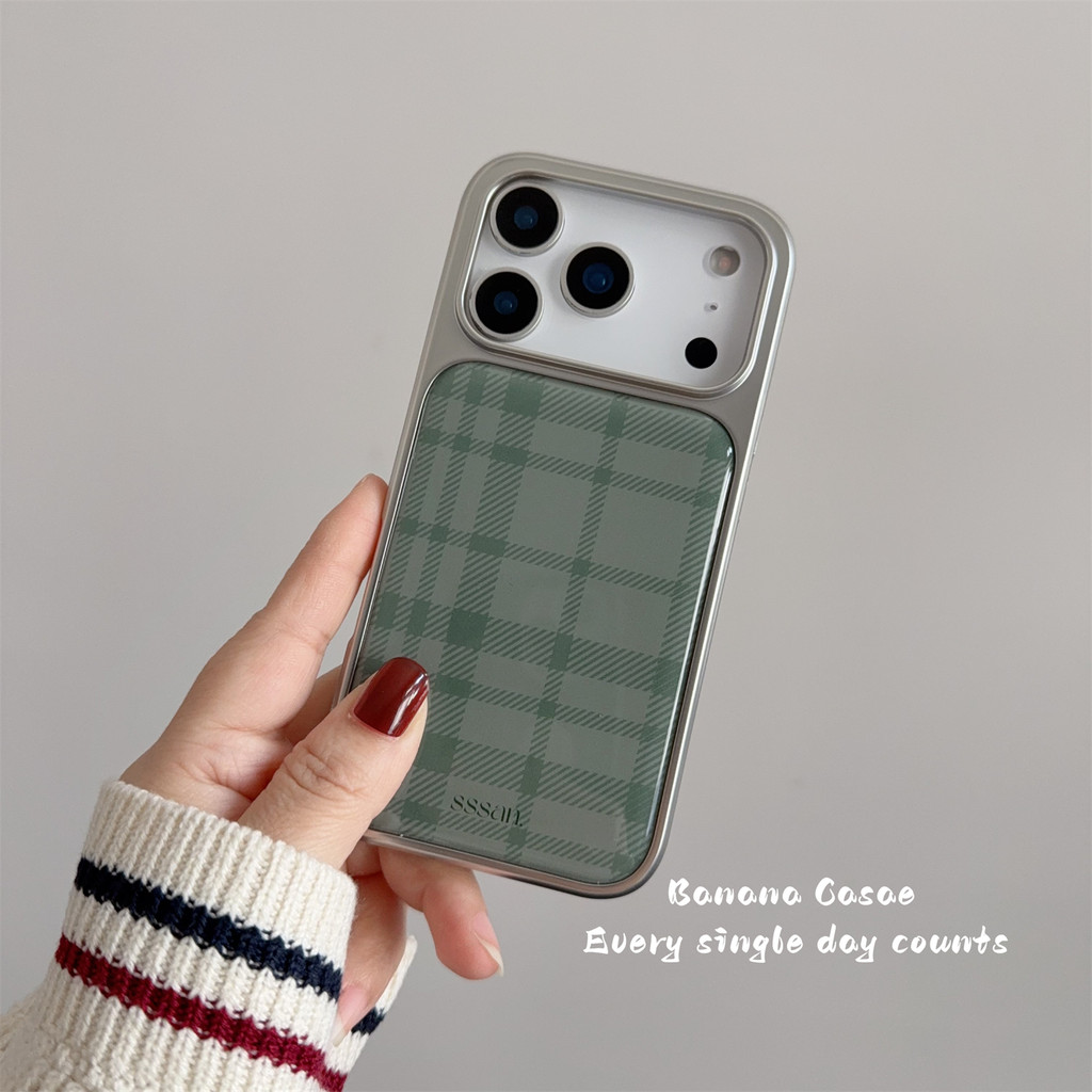 Retro ลายสก๊อตสีเขียวเคสโทรศัพท์ Drop-Resistant สําหรับ iPhone 18 Pro Max 18 Pro 18 17 Promax 16 Promax 15 Promax 11 12 13 15plus 16e 17pro