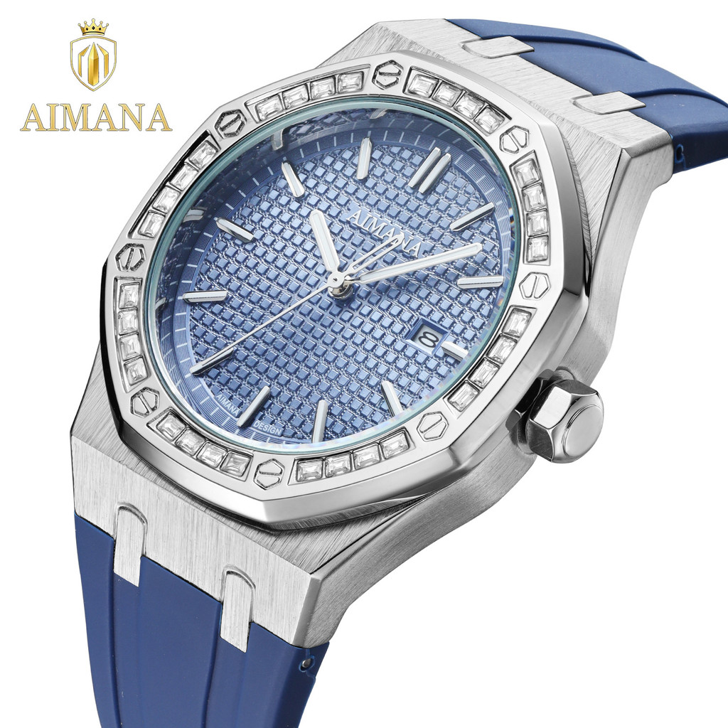 2026AIMANA Oak Series นาฬิกาซิลิโคนผู้ชายนาฬิกาควอทซ์เรืองแสงกันน้ํา