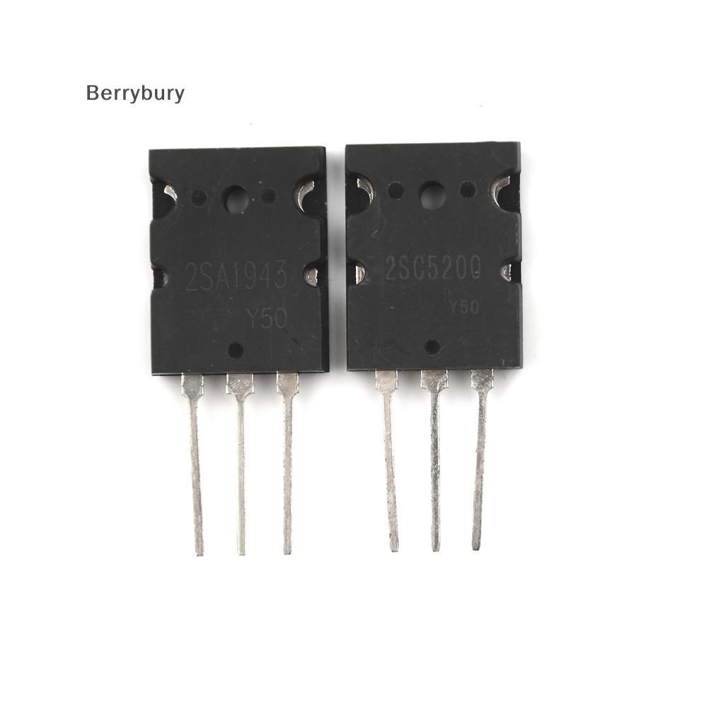 Berrybury ใหม่ 1 คู่ OR 2PCS ทรานซิสเตอร์ TO-3PL 2SA1943-O 2SC5200-O 2SA1943 2SC5200 A1943 C5200 ใหม