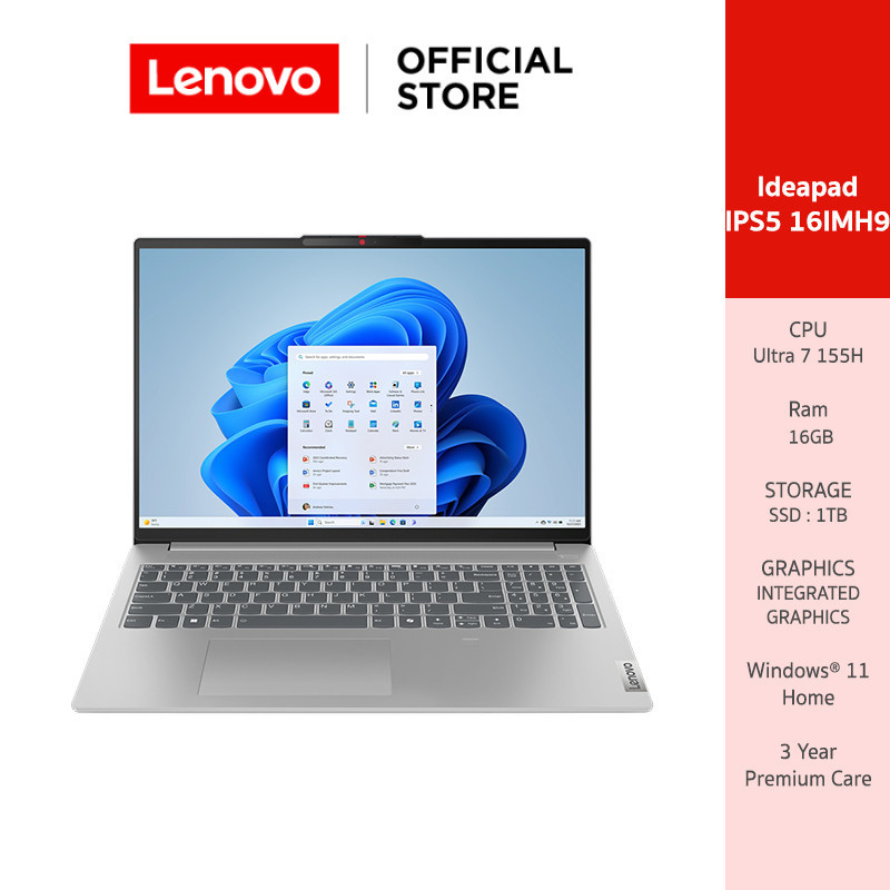 [ผ่อน 0%]Lenovo IdeaPad Slim 5 16IMH9(83DC004BTA)Notebook Intel Ultra 7-155H 16GB SSD 1TB 16 WUXGA