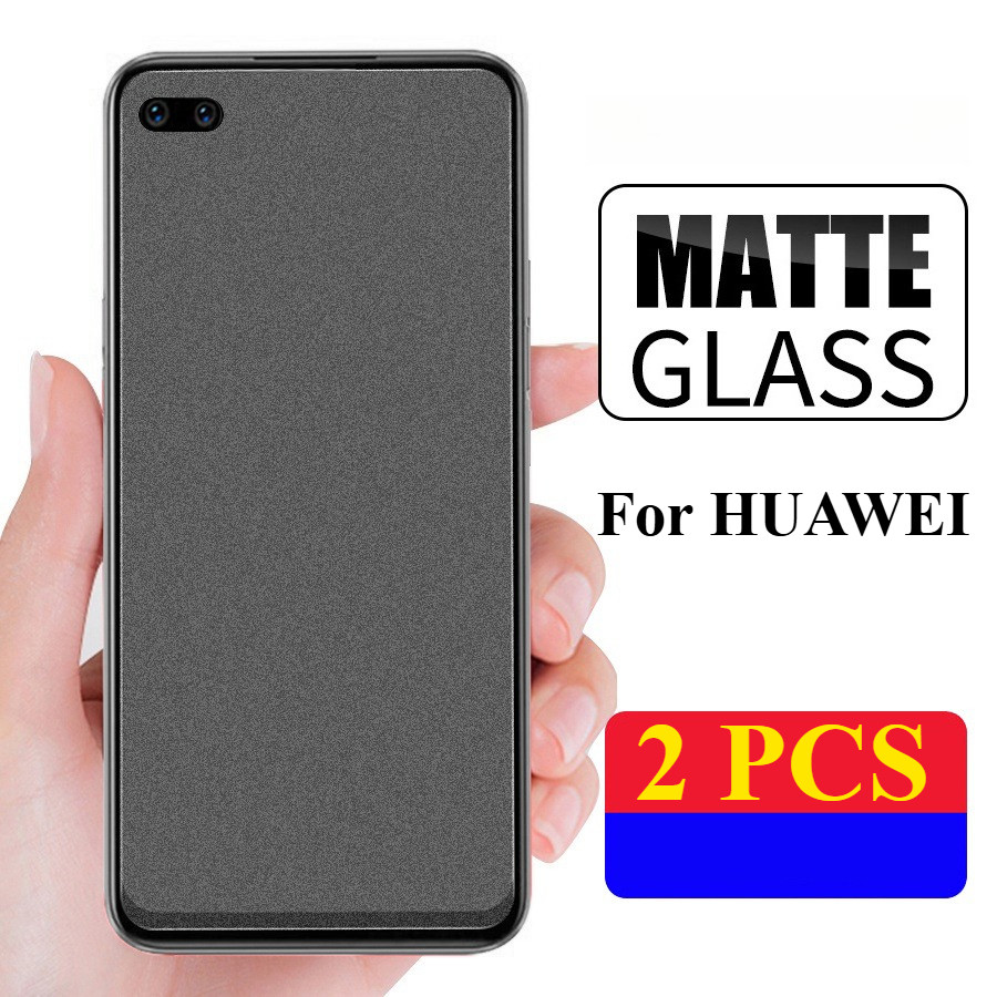 2 PCS MatteกระจกนิรภัยสําหรับHuawei P50 Pro P30 Lite P40 Nova 5T 7i 7 SE 8i 11 9 10 SE Y70 Y90 Y7 Pr