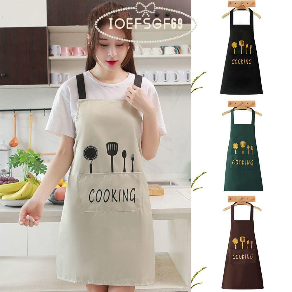 IOEFSGF69 Kitchen Smock, ผ้ากันเปื้อน PVC แขนกุด, กันน้ํามันเล็บกันน้ํา Cafe Workwear