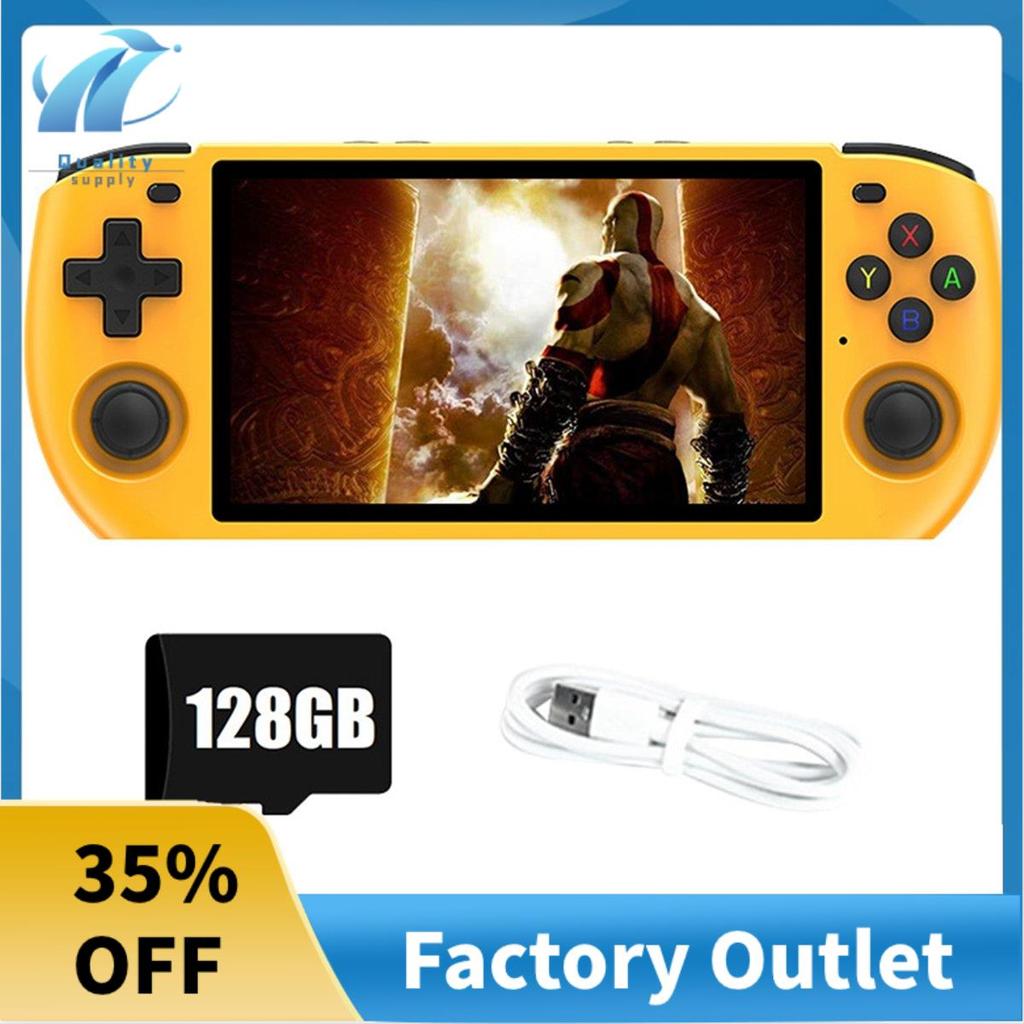 RGB10 Max3 Retro เกมคอนโซล 16G + 128G 5.0 นิ้วคอนโซลวิดีโอเกมมือถือสําหรับ MAME N64 Emulator ติดตั้ง