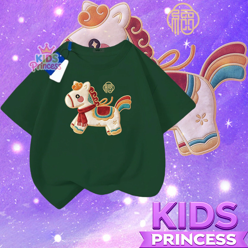 (จัดส่งตลอด 24 ชั่วโมง) 2026 เสื้อยืด เสื้อยืดคริสต์มาสเด็กแขนสั้น สีแดงน่ารัก เสื้อยืดสีแดง kids Happy New Year N262 - รูปที่ 4