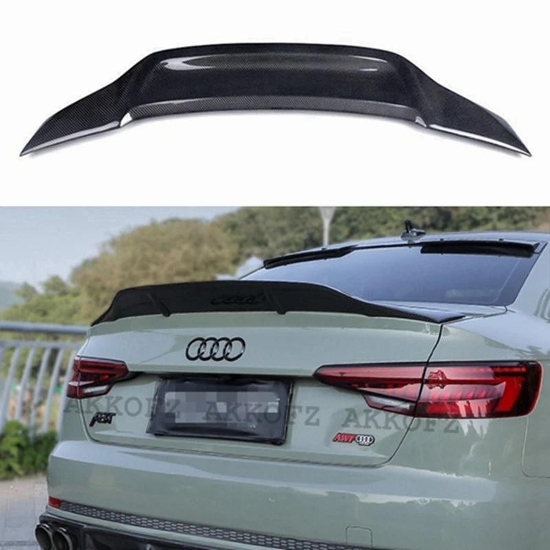 สําหรับ Audi A4 B9 S4 S-line 2017-2020 ซีดาน R สไตล์คาร์บอนไฟเบอร์ด้านหลังสปอยเลอร์ Trunk Wing FRP G
