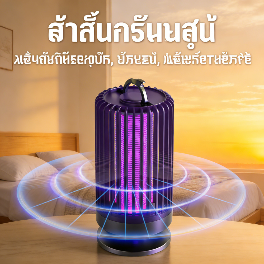 โคมไฟดักยุงไฟฟ้า 360 องศา ชาร์จ USB พกพา ฆ่ายุงไวภายในวินาที ปลอดภัยทารกและสตรีมีครรภ์