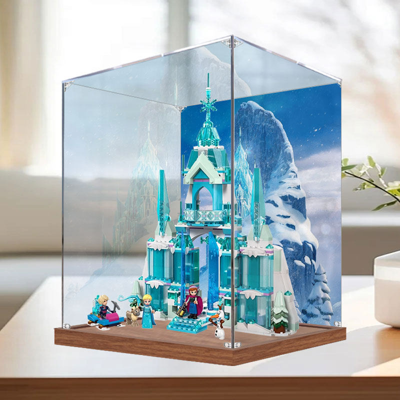 [กล่องแสดงโมเดล] เอลซ่าน้ําแข็งปราสาทหิมะดิสนีย์เจ้าหญิงพระราชวังกล่องแสดงอะคริลิเหมาะสําหรับเลโก้ 4