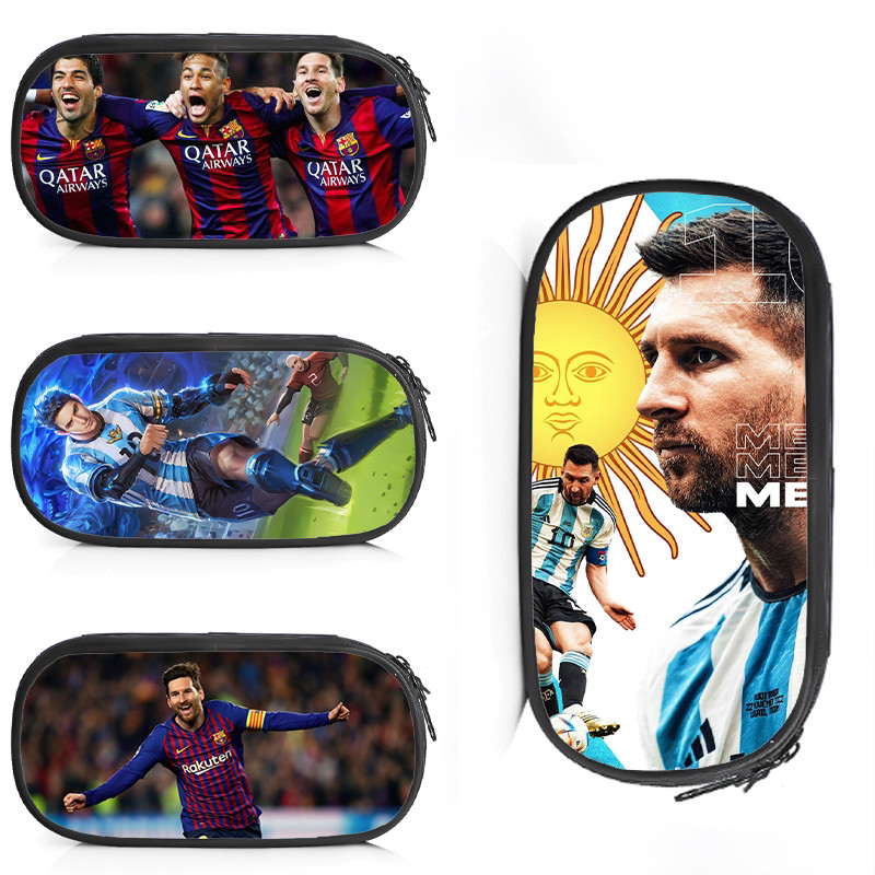 ถุงดินสอ กล่องดินสอ muji กระเป๋าใส่ดินสอความจุขนาดใหญ่รอบๆ Messi Ball King