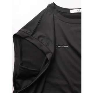 เสื้อคอกลม แขนกุด ทรงโอเวอร์ไซส์ สีพื้น ผ้าคอตตอนผสม เนื้อผ้านิ่ม ระบายอากาศได้ดี ทรงสปอร์ต แมทช์ได้หลายลุค tb8100#