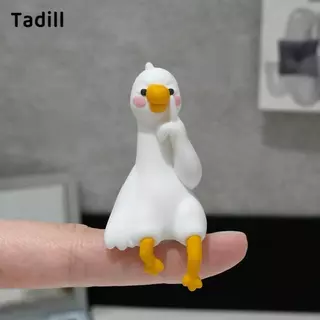 [negjsg] 4 ชิ้น 3D Craft Figurine ตกแต่งคอมพิวเตอร์เครื่องประดับสัตว์ขนาดเล็ก Goose รูปปั้นสําหรับเก้าอี้ตารางชั้นวางของสํานักงาน