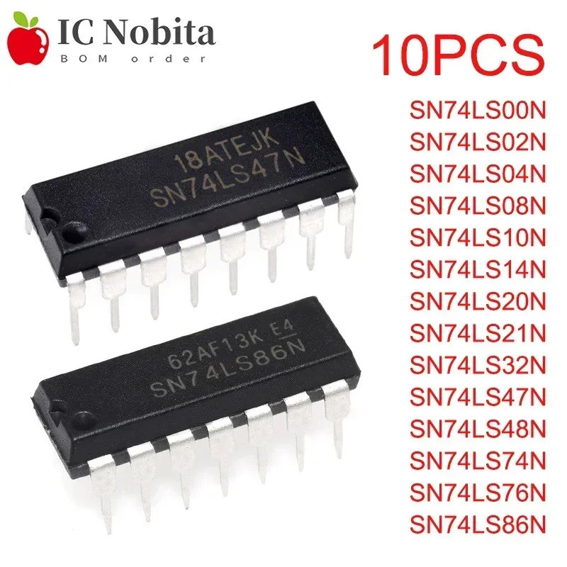 5pcs 74LS00 74LS02 74LS04 74LS08 74LS10 74LS14 74LS20 74LS21 74LS32 74LS47 74LS48 74LS74 74LS76 74LS