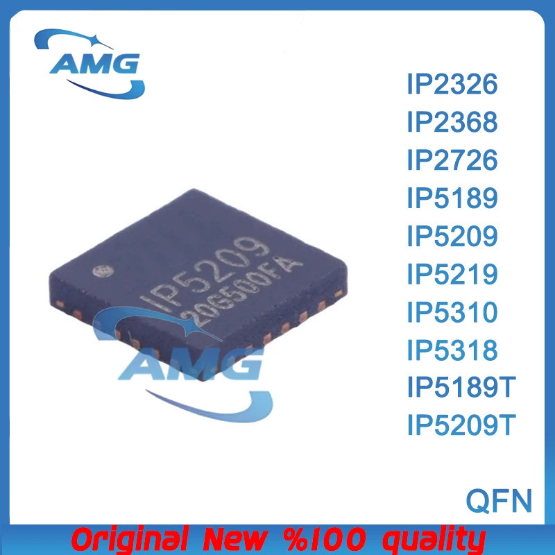 5PCS IP2326 IP2368 IP2726 IP5189 IP5209 IP5219 IP5310 IP5318 IP5209T IP5189T QFN แหล่งจ่ายไฟมือถือแบ