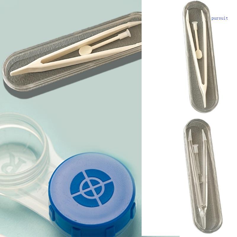 SUIT* 1 ชุดคอนแทคเลนส์แหนบคอนแทคเลนส์Removerโปร่งใสขนาดใหญ่ยาวClamps Rodสําหรับแทรกง่ายและRe