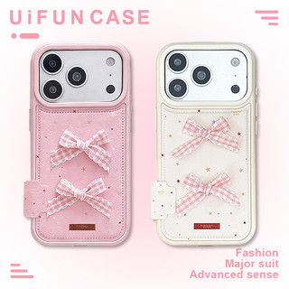 INS 3D ผีเสื้อปมดาวโทรศัพท์มือถือสําหรับ iPhone 17 16 15 14 Pro Max 13 iPhone17 พร้อมสายรัดข้อมือหนังกันกระแทกฝาหลังมือถือ
