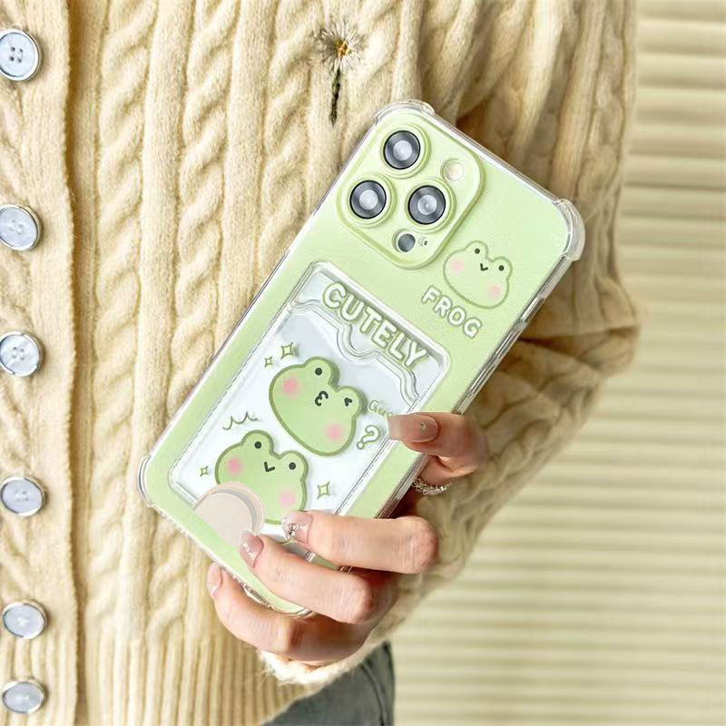 KB| เคสสำหรับ Samsung Galaxy J7 Prime S20 S21 S22 S23 S24 FE S25 S26 Plus Ultra S21+ S22+ S23+ S24+ S25+ S26+ สีเขียวการ์ดกบน่ารัก ที่วางโทรศัพท์แบบนิ่ม ราคา ถูกที่สุด ดีลบีเคเค แกลเลอรีภาพที่ 3