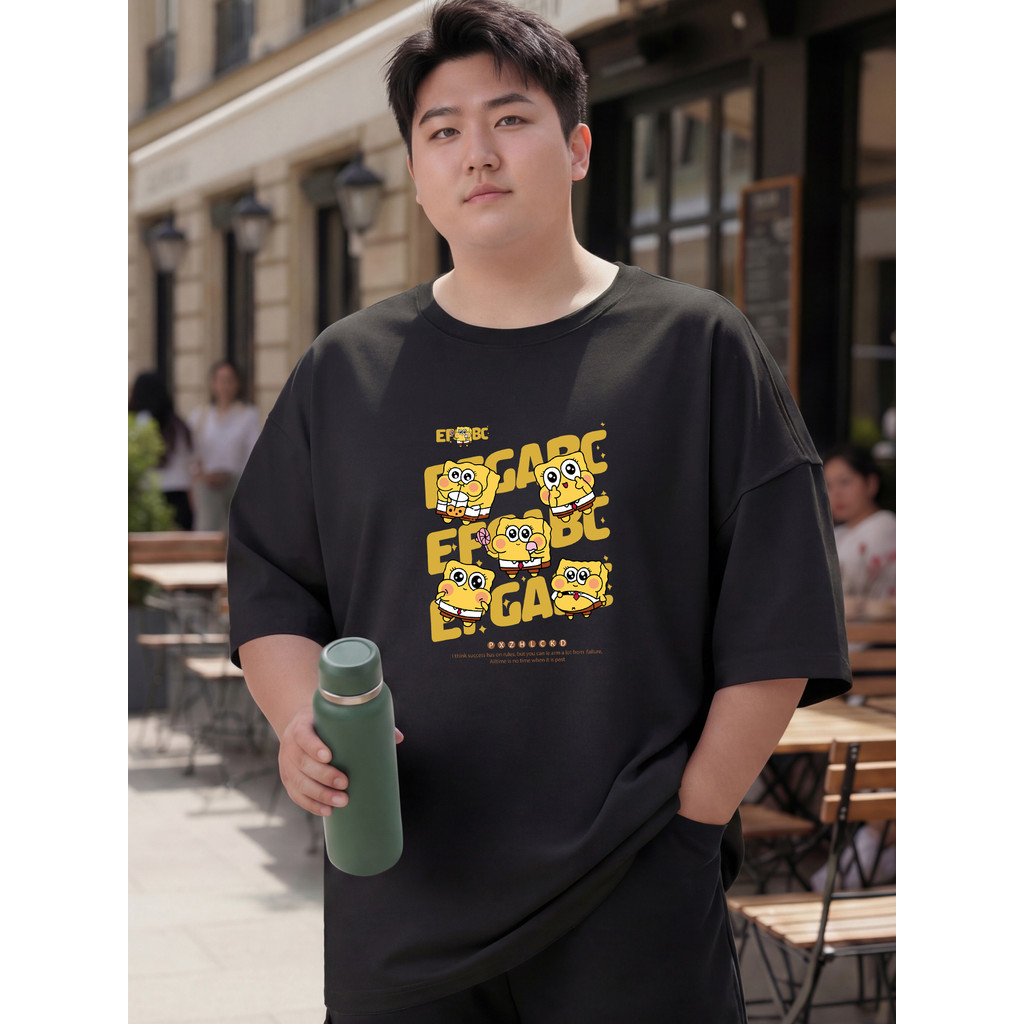 2Y554 [AIYOU] Lelaki Baju T เสื้อผู้ชาย Tshirt เสื้อผ้า Crop Top สไตล์เกาหลี Plus ขนาด Seluar 1XL-5X