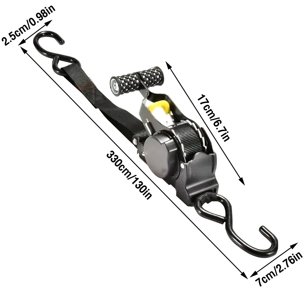สายรัดมอเตอร์ไซค์แบบอัตโนมัติ 3.3M สายรัดรถพ่วงมอเตอร์ไซค์ สายรัดสัมภาระ สายรัดสัมภาระ สายรัดยึด - รูปที่ 7