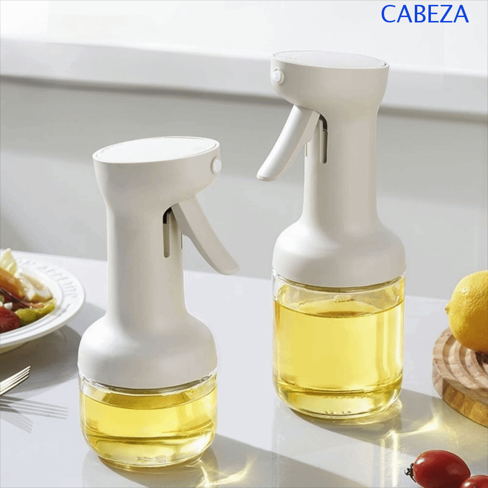 CABEZA Atomized Oil Spray, 280/450ml Press Oil Spray, Refillable Leak-proof Glass Transparent Body Oil Dispenser Air Fryer