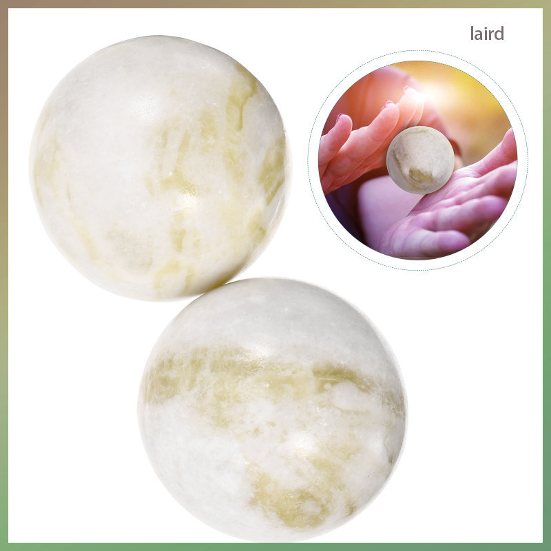 2 ชิ้น Small Jade Palm Massage Hand Training แบบพกพาและพกพาสะดวก สีขาว laird