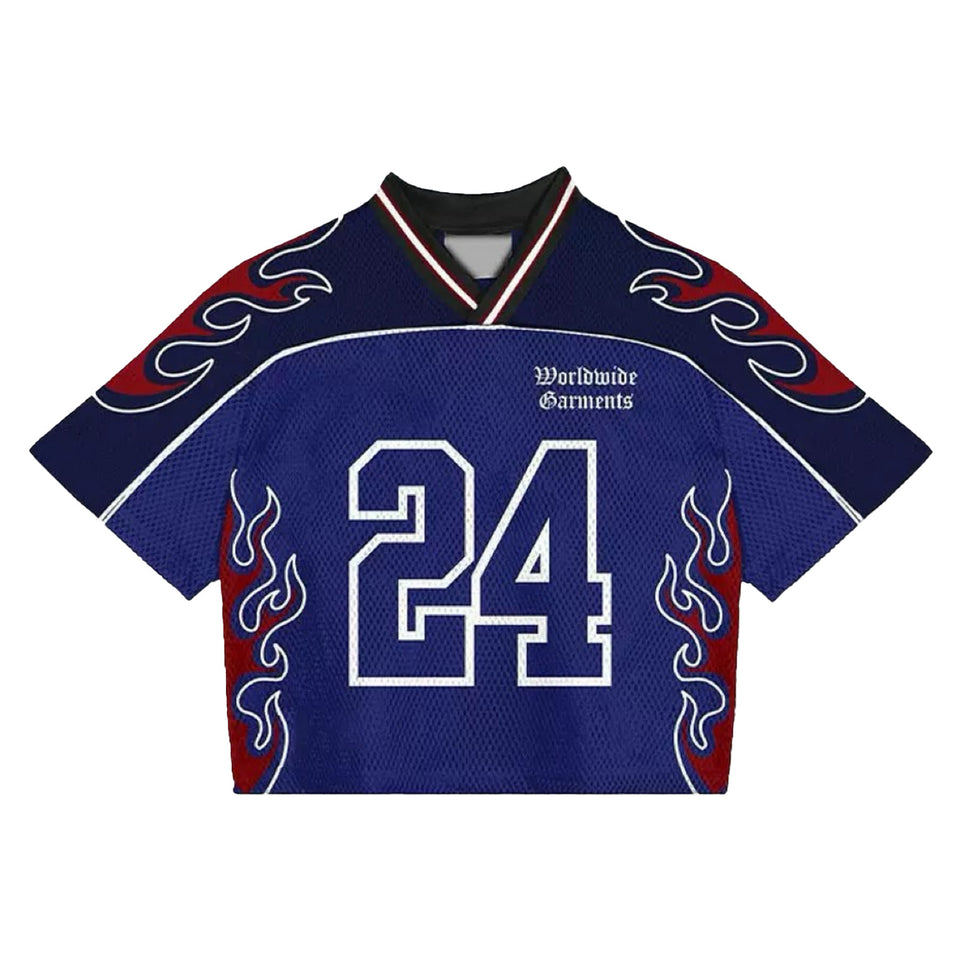 No 24 Flame Mesh Boxy Jersey