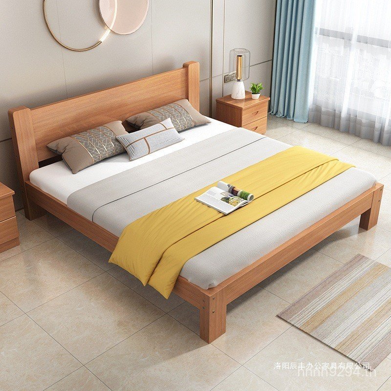 Mi Double Factory Tatami Real Modern Single Bed Beech Simple Wooden Bed Full Rice Bed Frame Simple 6